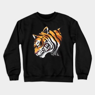 Angry Tiger - Wild Animal Cartoon Art Crewneck Sweatshirt